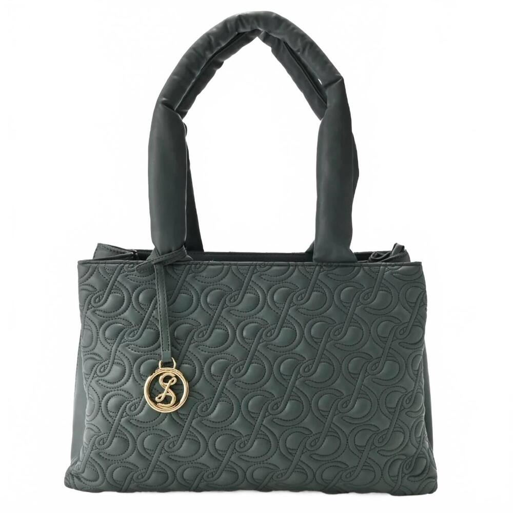 NEW SAM & LIBBY women's dina quilted large tote bag in teal